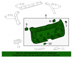 Trunk door trim Lexus RX350L RX450hL 18-22 long black