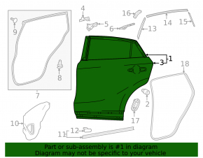 Door bare rear right Toyota Venza 21-
