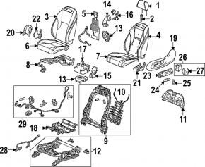 Honda Accord 23-26 driver's seat backrest adjustment motor without frame