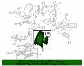 Honda Accord 23-26 driver's seat backrest adjustment motor without frame