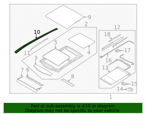 Left roof lining for Kia Sportage 23-26 under panoramic windows and roof rails