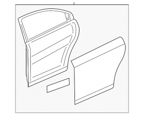 Door bare rear right Chevrolet Cruze 16- black