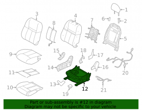Nissan Rogue 17-20 passenger seat slide, mechanical, with sensors, without frame