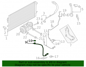 Air conditioner tube heater-condenser first Porsche Macan 17-18 2.0T