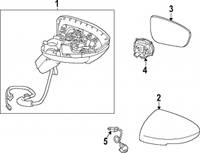 Left side mirror cover for Nissan Pathfinder 22-25
