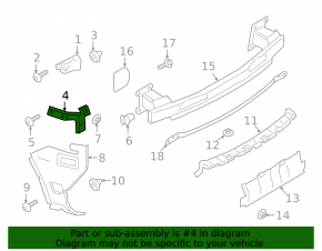 Right rear bumper mount under the Porsche Cayenne 19-23 light
