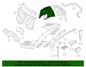Engine arch protection side right Mercedes GLC 300/350e 16-22