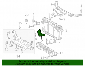 Radiator deflector lower right Mazda 3 14-16 BM dorest