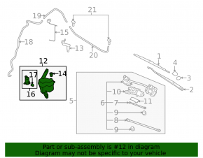Nissan Versa 1.8 10-12 Windscreen Washer Reservoir with Sensor