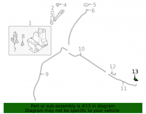 Left windshield washer nozzle for Nissan Ariya 23-25