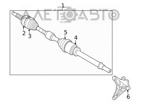 Drive axle front right Nissan Rogue 21 2.5 FWD JP built