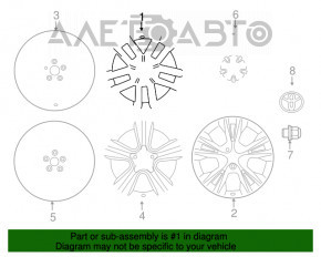 Wheel disk R18 Toyota Highlander 14-19 type 3 gray