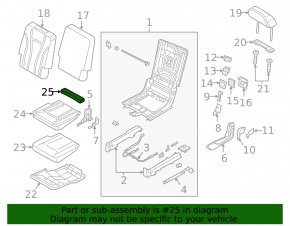 Isofix insert for rear row 2 seats, right, Audi Q7 16-18, black leather, dry cleanable