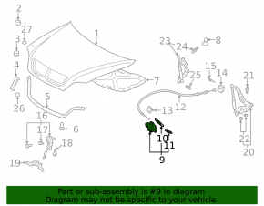 Lexus RX300 98-03 hood lock without sensor