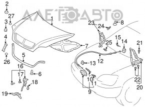 Lexus RX300 98-03 hood lock without sensor