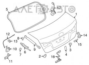 Trunk lid hinge right Subaru Legacy 15-19