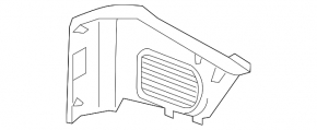 Rear right floor lining for Toyota Rav4 16-18 hybrid, black