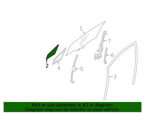 Door glass triangle with seal front left Subaru Impreza 17-23 GK