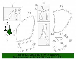 Toyota Camry v70 18-24 black lower left front pillar trim