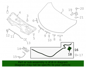 Nissan Rogue 17-18 Hood Release Cable with Handle