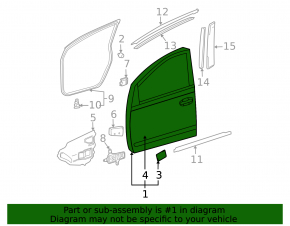 Bare front left door for Toyota Prius 2009-2010