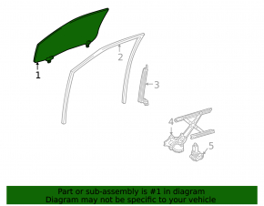 Front left door glass for Toyota Highlander 01-07