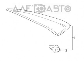 Triangle plug rear wing right Toyota Camry v55 15-17 usa web, worn
