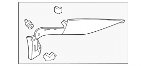 Left rear window trim Honda Accord 18-22 gray WISTERIA LIGHT GRAY, scratches