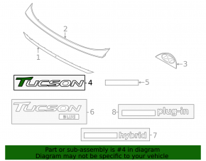 Hyundai Tucson 22-24 HTRAC tailgate emblem