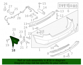 Rear bumper mount left Audi A4 B8 13-16 rest sedan