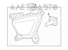 Fog lamp PTF right for solid bumper Kia Sorento 16-18 prerest