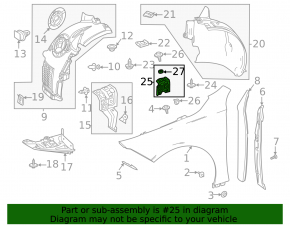 Front fender bracket right Mercedes A-class V177 19-22 rear