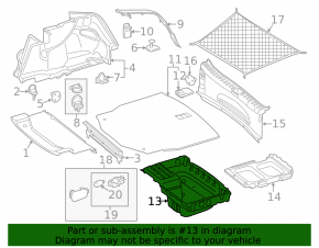 Mercedes C-class W205 300 19-21 black trunk liner