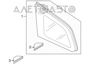 Rear left blind glass window Mazda CX-7 06-09