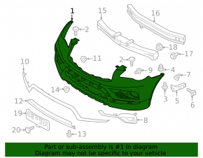 Bare front bumper for Infiniti QX50 16-17 with parking sensors and cruise control
