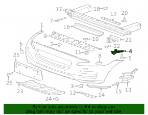Front bumper mount bumper-wing left Jaguar F-Pace X761 17-20