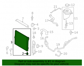 Water cooling radiator BMW X5 F15 14-18 N55, N20