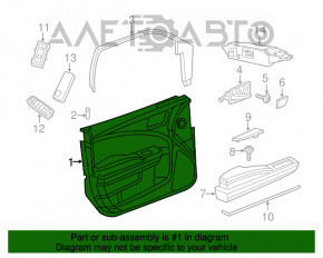 Door trim card front left Chrysler 300 12-15 prerest black