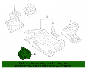Gearbox mount for BMW X5 F15 14-18 4.4L, X6, X5, 4.8L, with m model