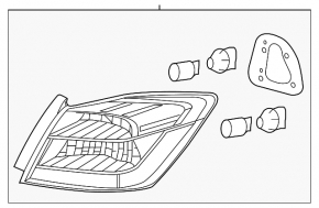 Light outer wing left Honda Accord 13-15