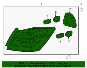 Light outer wing left Honda Accord 13-15