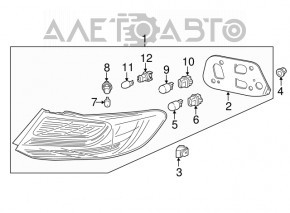Light outer wing left Honda Accord 13-15
