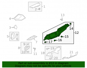Right front panel bracket for Audi E-Tron 19-23, black, scuffed
