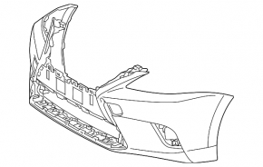 Front bumper bare Lexus CT200h 14-17 without parking sensors for headlight washers