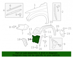Front right fender liner for Toyota Tundra 14-21