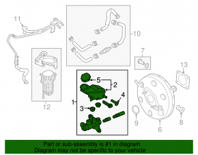 Brake master cylinder with reservoir Kia Sorento 16-20 with cover