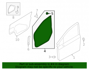 Front left door seal Subaru Impreza 17-23 GK