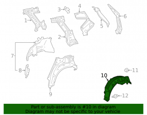 Rear left fender liner for Toyota Prius V 12-17