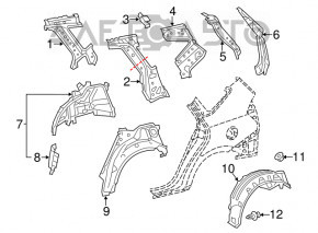 Rear left fender liner for Toyota Prius V 12-17