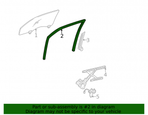 Front left glass seal for Lexus IS200 IS300 99-05